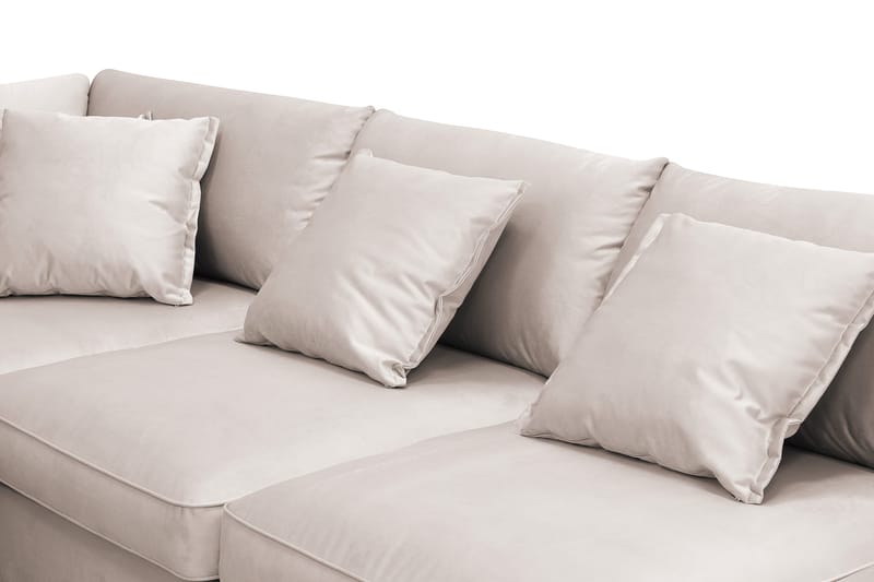 Rossita Lyx 5-sits Högervänd U-formad Extra djup Soffa med Divan och Schäslong i Sammet - Beige - Products - Möbler - Soffa - Sammetssoffa