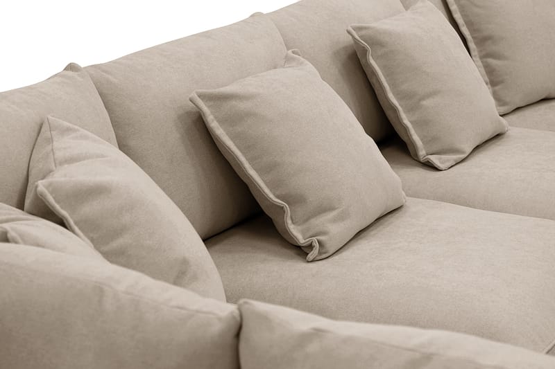 Rossita Lyx 5-sits Högervänd U-formad Extra djup Soffa med Divan och Schäslong i Tyg - Brun - Products - Möbler - Soffa - U-soffa