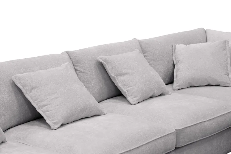 Rossita Lyx 5-sits Vänstervänd U-formad Extra djup Soffa med Divan och Schäslong i Chenille - Grå - Products - Möbler - Soffa - U-soffa
