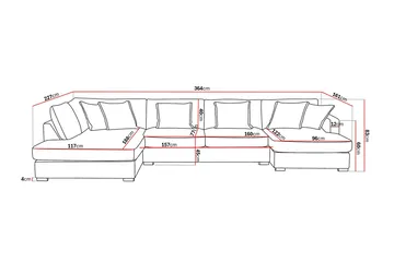 Rossita Lyx 5-sits Vänstervänd U-formad Extra djup Soffa med Divan och Schäslong i Manchester - Mörkbrun - Products - Möbler - Soffa - U-soffa