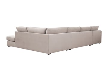 Rossita Lyx 5-sits Vänstervänd U-formad Extra djup Soffa med Divan och Schäslong i Sammet - Beige - Products - Möbler - Soffa - Sammetssoffa