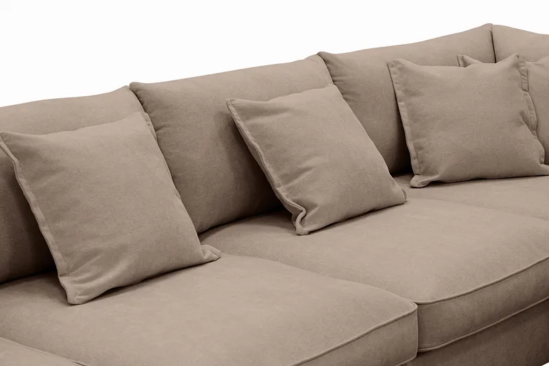 Rossita Lyx 5-sits Vänstervänd U-formad Extra djup Soffa med Divan och Schäslong i Tyg - Mörkbrun - Products - Möbler - Soffa - U-soffa