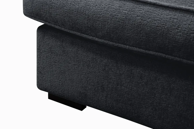 Rossita Lyx 6-sits Högervänd U-formad Extra djup Soffa med Divan och Schäslong i Chenille - Svart - Products - Möbler - Soffa - U-soffa