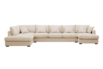 Rossita Lyx 6-sits Högervänd U-formad Extra djup Soffa med Divan och Schäslong i Manchester - Beige - Products - Möbler - Soffa - U-soffa