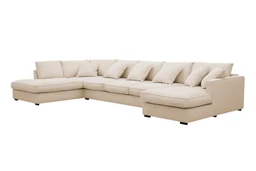 Rossita Lyx 6-sits Högervänd U-formad Extra djup Soffa med Divan och Schäslong i Manchester - Beige - Products - Möbler - Soffa - U-soffa