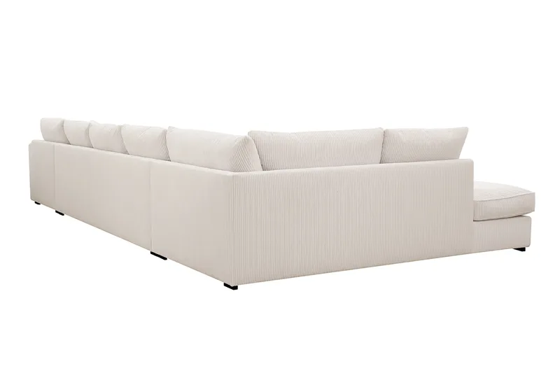 Rossita Lyx 6-sits Högervänd U-formad Extra djup Soffa med Divan och Schäslong i Manchester - Naturvit - Products - Möbler - Soffa - U-soffa