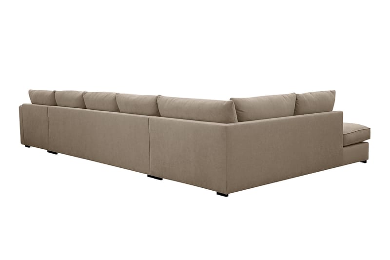 Rossita Lyx 6-sits Högervänd U-formad Extra djup Soffa med Divan och Schäslong i Tyg - Brun - Products - Möbler - Soffa - U-soffa