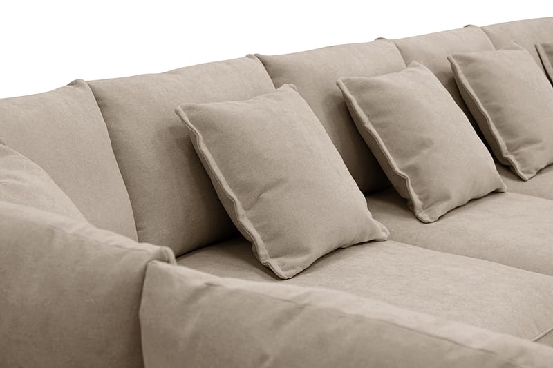 Rossita Lyx 6-sits Högervänd U-formad Extra djup Soffa med Divan och Schäslong i Tyg - Brun - Products - Möbler - Soffa - U-soffa