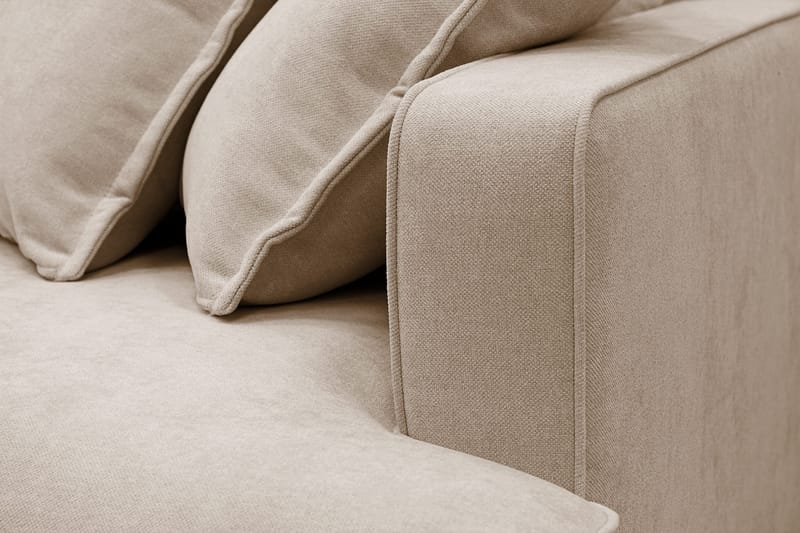 Rossita Lyx 6-sits Högervänd U-formad Extra djup Soffa med Divan och Schäslong i Tyg - Ljusbrun - Products - Möbler - Soffa - U-soffa