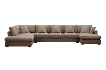 Rossita Lyx 6-sits Högervänd U-formad Extra djup Soffa med Divan och Schäslong i Tyg