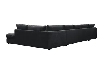 Rossita Lyx 6-sits Vänstervänd U-formad Extra djup Soffa med Divan och Schäslong i Chenille - Svart - Products - Möbler - Soffa - U-soffa
