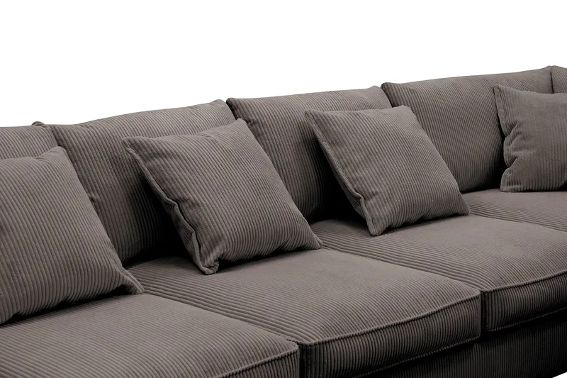 Rossita Lyx 6-sits Vänstervänd U-formad Extra djup Soffa med Divan och Schäslong i Manchester - Brun - Products - Möbler - Soffa - U-soffa