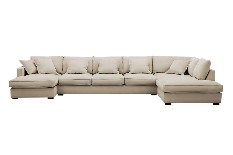 Rossita Lyx 6-sits Vänstervänd U-formad Extra djup Soffa med Divan och Schäslong i Manchester - Kräm - Products - Möbler - Soffa - U-soffa