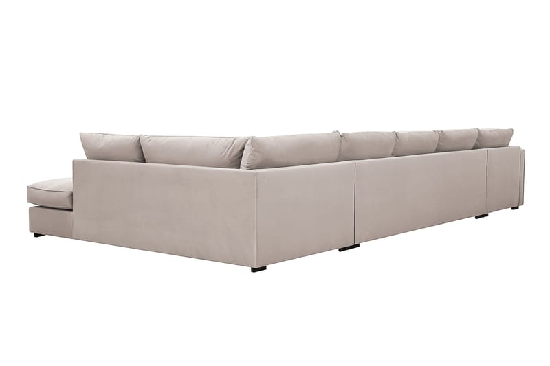Rossita Lyx 6-sits Vänstervänd U-formad Extra djup Soffa med Divan och Schäslong i Sammet - Beige - Products - Möbler - Soffa - Sammetssoffa