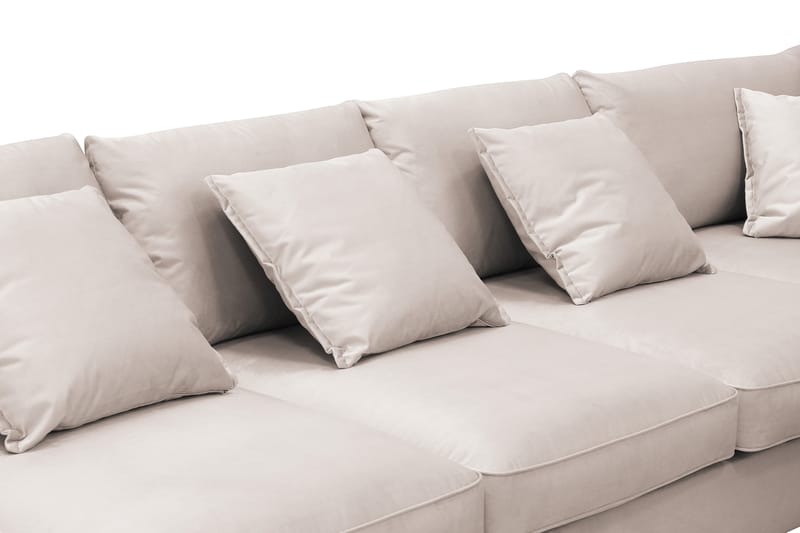 Rossita Lyx 6-sits Vänstervänd U-formad Extra djup Soffa med Divan och Schäslong i Sammet - Beige - Products - Möbler - Soffa - Sammetssoffa