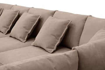 Rossita Lyx 6-sits Vänstervänd U-formad Extra djup Soffa med Divan och Schäslong i Tyg - Mörkbrun - Products - Möbler - Soffa - U-soffa
