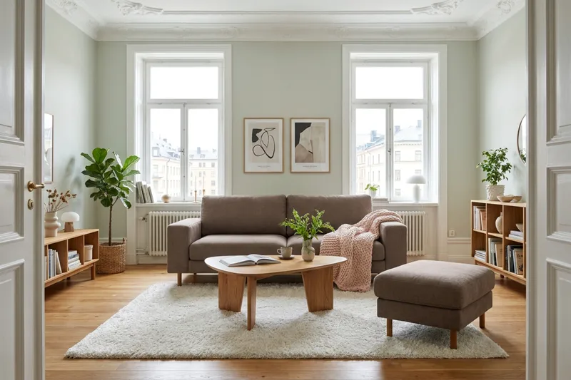 Scandi Djup 3-sits Soffa i Tyg - Mörkbrun - Products - Möbler - Soffa - 3 sits soffa