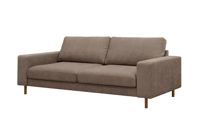 Scandi Djup 3-sits Soffa i Tyg - Mörkbrun - Products - Möbler - Soffa - 3 sits soffa