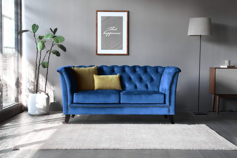 Soffa 2-sits chesterfield blå - Milton - Blå - Products - Möbler - Soffa - Chesterfield soffa
