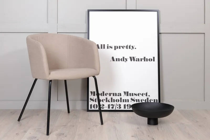 Berit Karmstol med Armstöd - Grå/Svart - Products - Möbler - Fåtölj & stolar - Matstol & köksstol