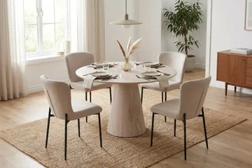 Elsie Matstol Sammet - Beige - Products - Möbler - Fåtölj & stolar - Matstol & köksstol