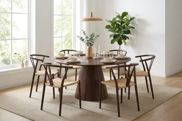 Elysia Matstol med armstöd metall och flätad sits - Valnöt - Products - Möbler - Fåtölj & stolar - Matstol & köksstol