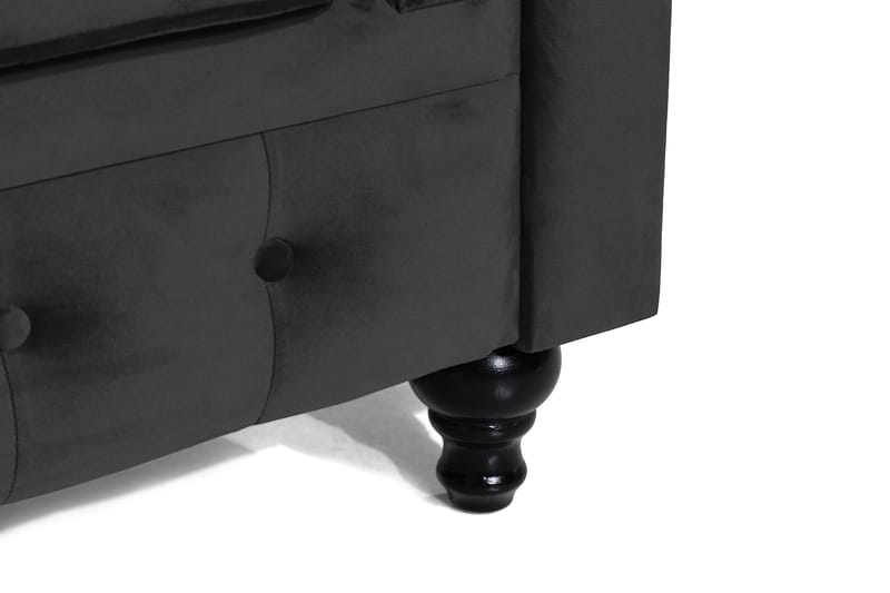 Chesterfield Lyx Stor skön djup sammetsfåtölj - Fåtölj till vardagsrum - Svart - Products - Möbler - Fåtölj & stolar - Fåtölj - Chesterfield fåtölj