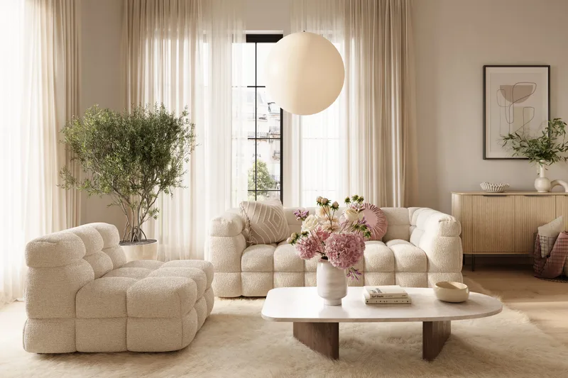 Elise Bubblig Fåtölj - Beige - Products - Möbler - Fåtölj & stolar - Fåtölj - Fåtölj utan armstöd