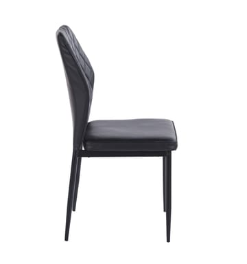 Inez matstol i svart konstläder med svarta ben - Svart - Products - Möbler - Fåtölj & stolar - Matstol & köksstol