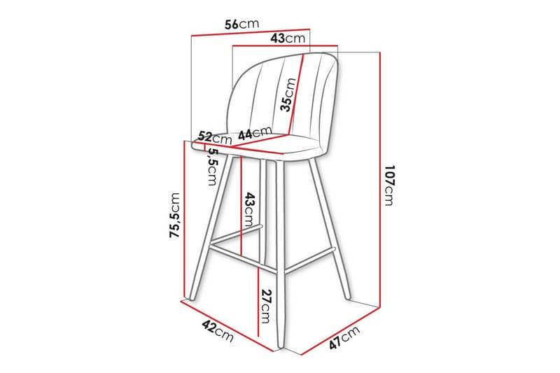 Kintore Barstol - Svart - Products - Möbler - Fåtölj & stolar - Barstol & barpall