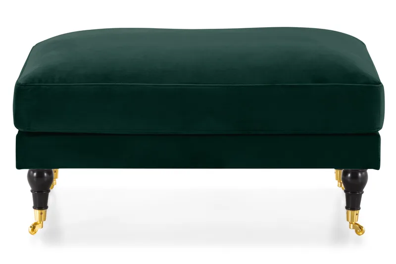 Andrew Fotpall Sammet - Mörkgrön/Mässing - Products - Möbler - Fåtölj & stolar - Pall & puff - Fotpallar