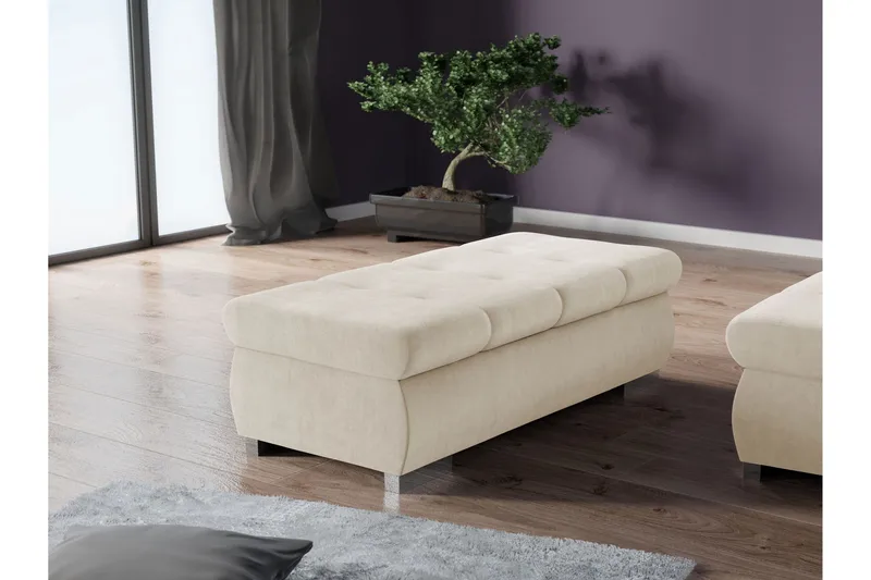 Cerys Fotpall 60 cm - Beige - Products - Möbler - Fåtölj & stolar - Pall & puff - Fotpallar