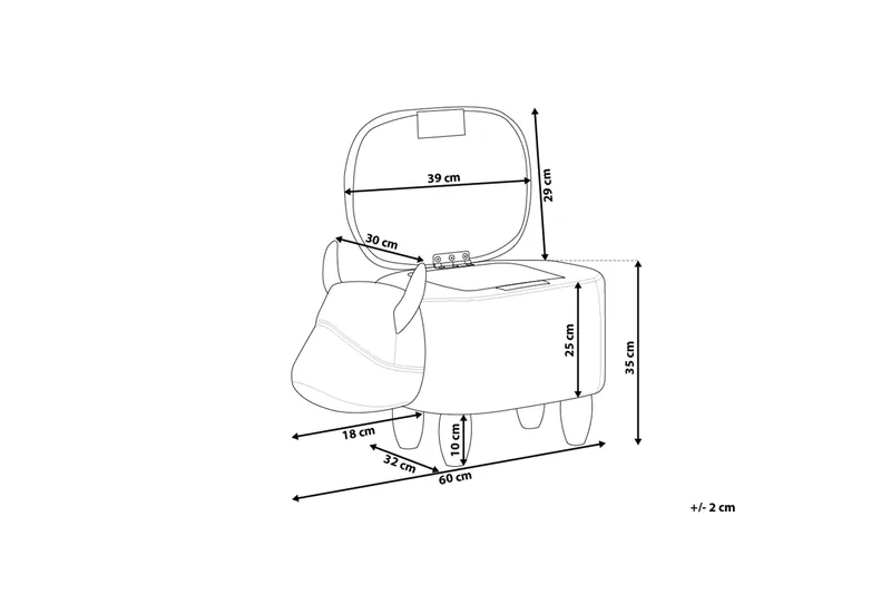 Cow Sittpuff 60 cm - Svart - Products - Möbler - Fåtölj & stolar - Pall & puff - Sittpuff