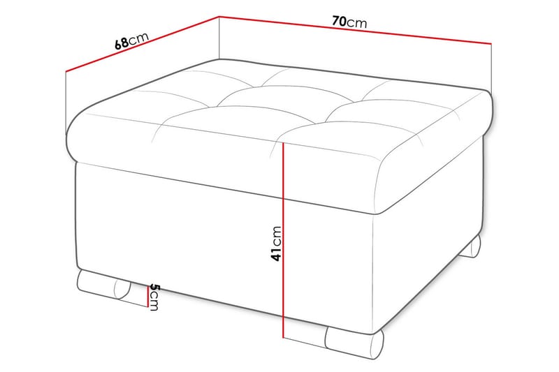 Dynir Fotpall 68 cm - Grå/Ljusgrå - Products - Möbler - Fåtölj & stolar - Pall & puff - Fotpallar