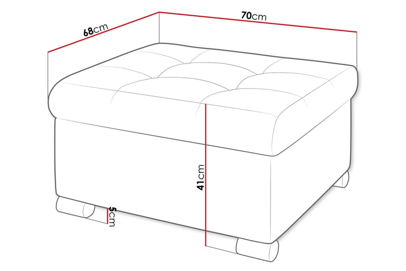 Dynir Fotpall 70 cm - Orange - Products - Möbler - Fåtölj & stolar - Pall & puff - Fotpallar