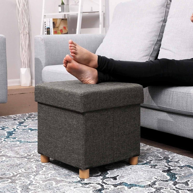 Fideli sittpuff med förvaring - Grå - Grå - Products - Möbler - Fåtölj & stolar - Pall & puff - Sittpuff