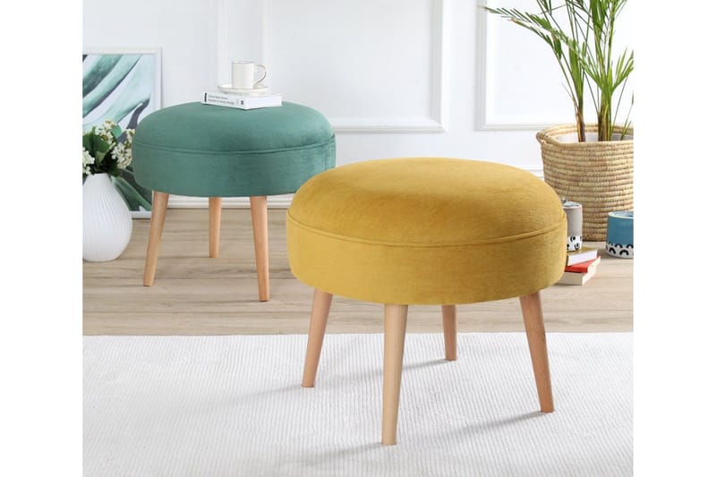 Graysen Sittpuff 40 cm - Gul - Products - Möbler - Fåtölj & stolar - Pall & puff - Sittpuff