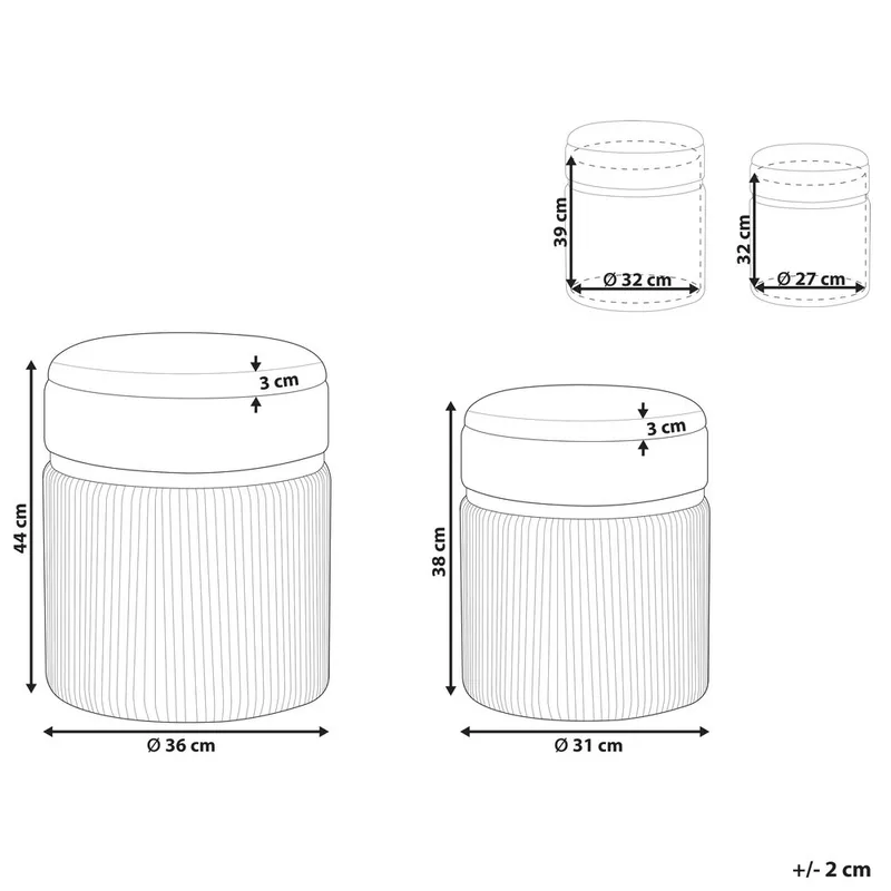 Puff Camdenton 2-pack - Vit - Products - Möbler - Fåtölj & stolar - Pall & puff - Sittpuff