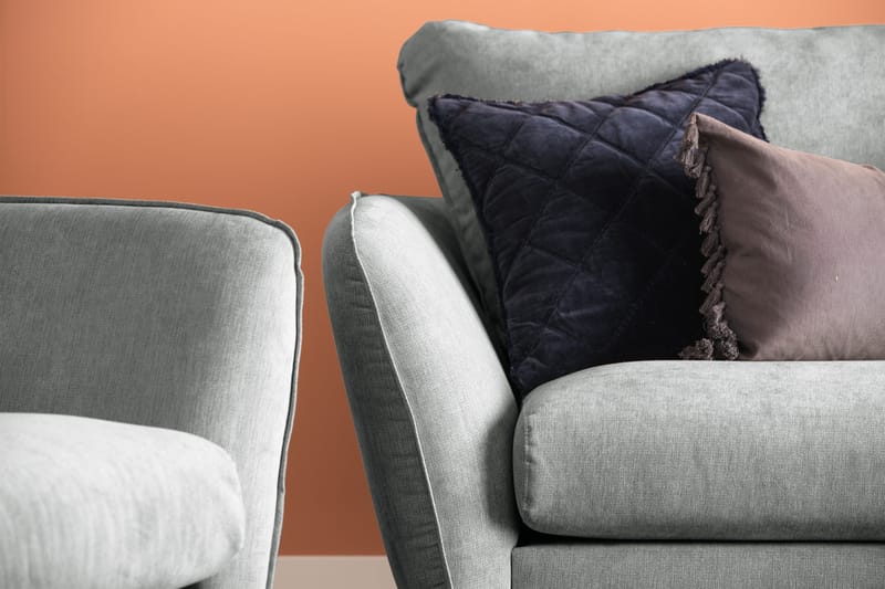 Trend Lyx Fotpall - Grå/Ek - Products - Möbler - Fåtölj & stolar - Pall & puff - Fotpallar