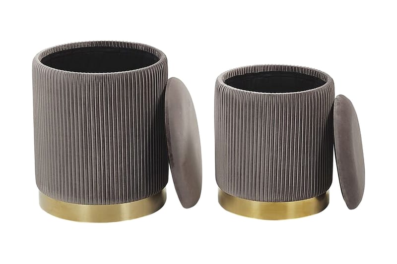 Trumelet Fotpall med Förvaring 2-pack - Grå - Products - Möbler - Fåtölj & stolar - Pall & puff - Fotpallar