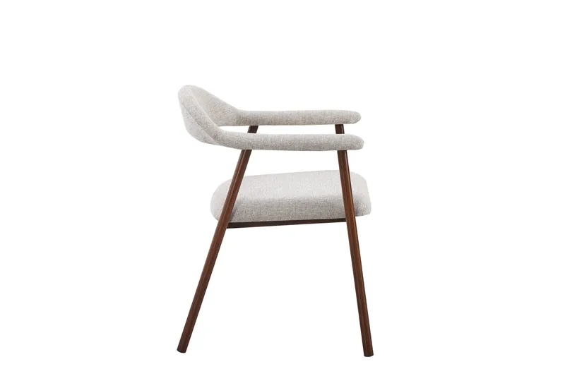 Ronja Matstol i metall med tygsits - Beige/Valnöt - Products - Möbler - Fåt ölj & stolar - Matstol & köksstol