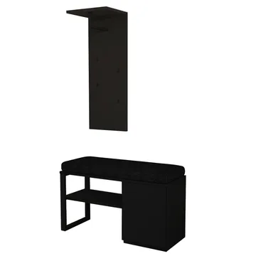 Uniqo Hallställsset 35x90x35 cm - Svart - Products - Möbler - Fåtölj & stolar - Sittbänk