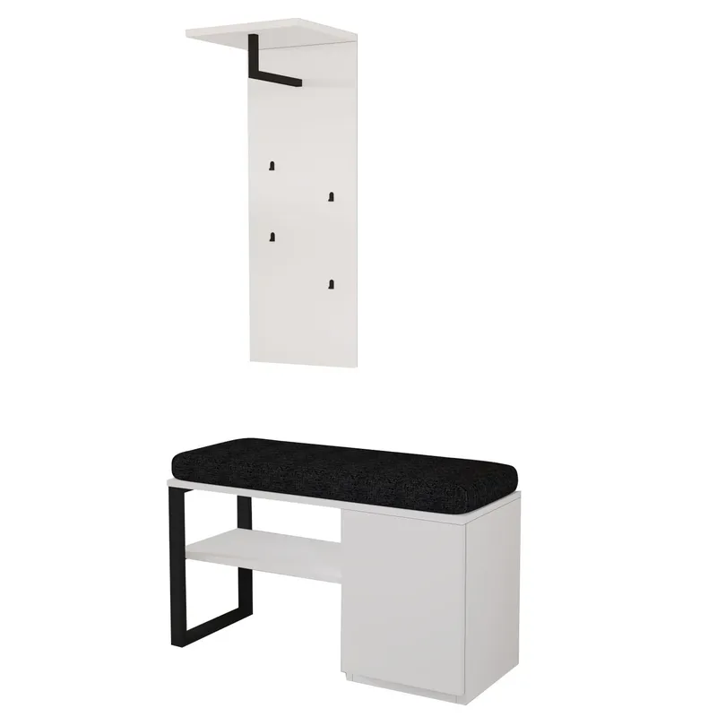 Uniqo Hallställsset 35x90x35 cm - Vit - Products - Möbler - Fåtölj & stolar - Sittbänk