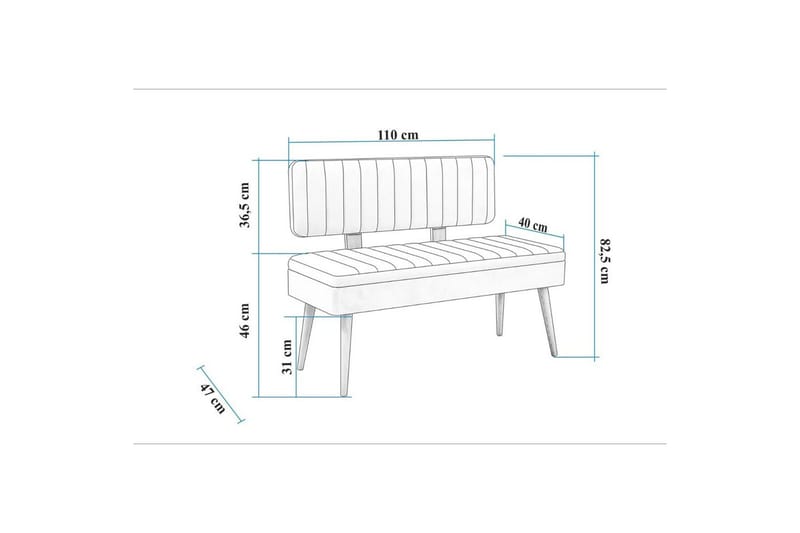 Valsot Sittbänk 110 cm - Valnöt/Sten - Products - Möbler - Fåtölj & stolar - Sittbänk