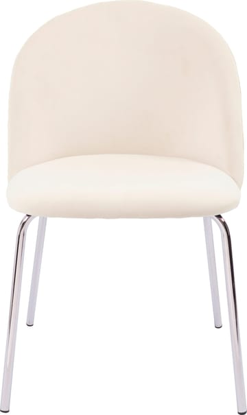 Stol beige sammet med kromade ben - Plaza - Beige - Products - Möbler - Fåtölj & stolar - Matstol & köksstol