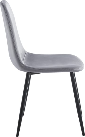 Stol ljusgrå sammet med svarta ben - Ljusgrå sammet med svarta matta stålben - Products - Möbler - Fåtölj & stolar - Matstol & köksstol