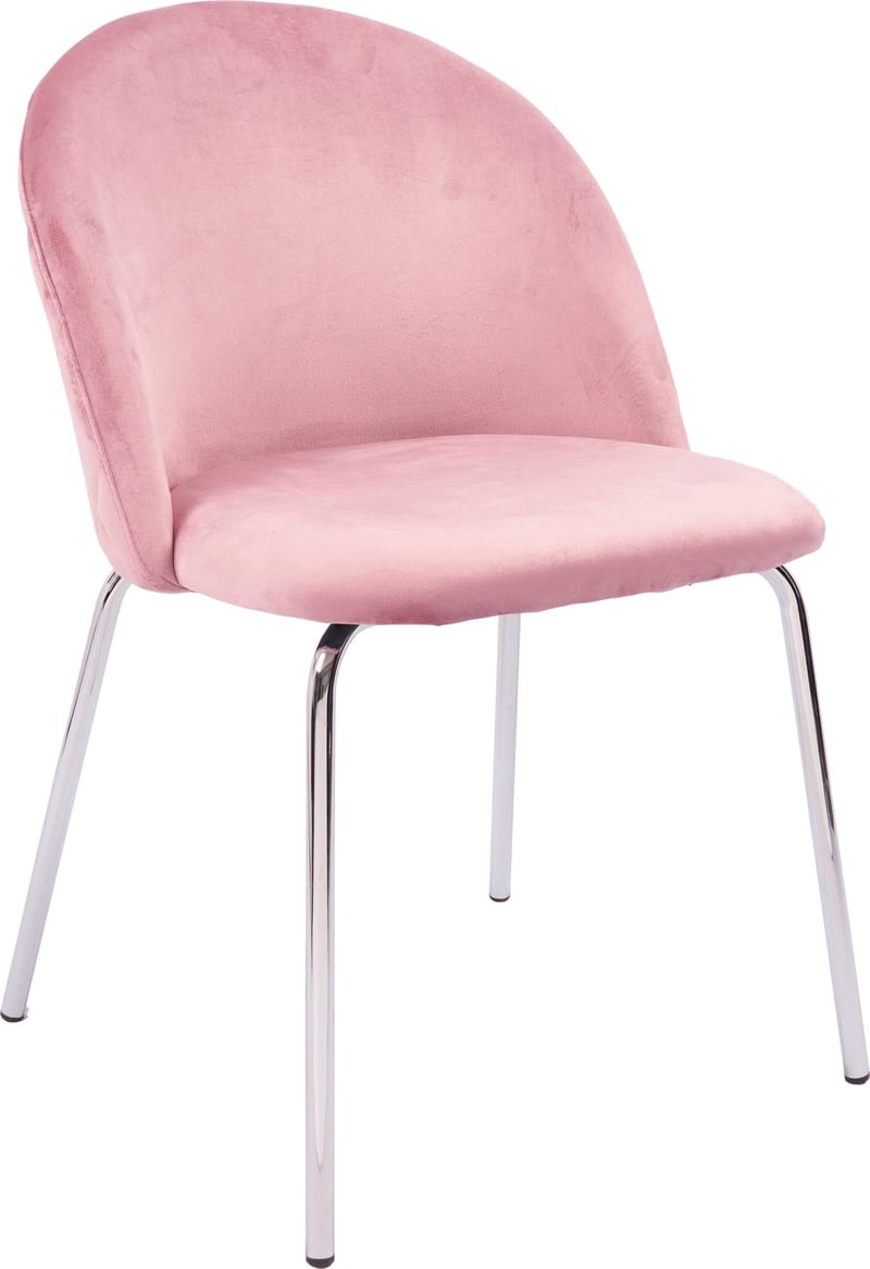 Stol rosa med kromade ben - Plaza - Ljusrosa - Products - Möbler - Fåtölj & stolar - Matstol & köksstol