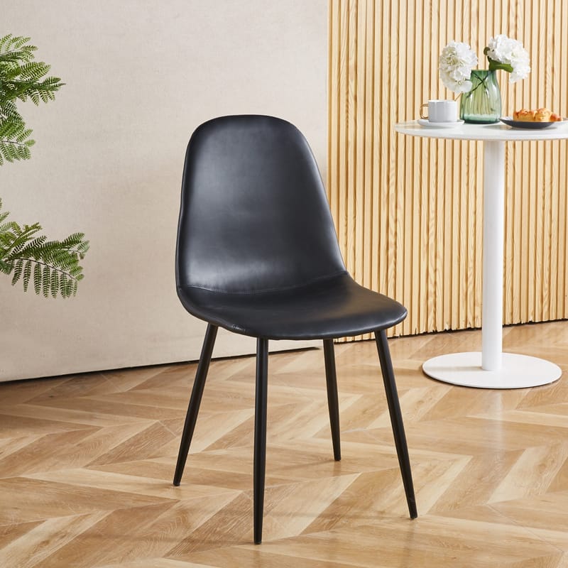 Stol svart PU - Bjurträsk - Svart - Products - Möbler - Fåtölj & stolar - Matstol & köksstol