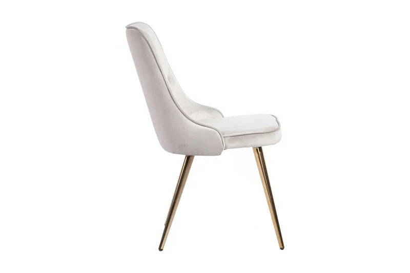 Velvet Deluxe Sammetstol - Mässing/Grå - Products - Möbler - Fåtölj & stolar - Matstol & köksstol