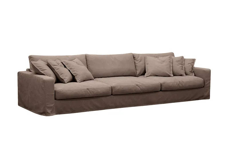 Valencia Extra Djup 5-sits soffa + fotpall med avtagbar och tvättbar klädsel - Mörkbrun - Products - Möbler - Soffa